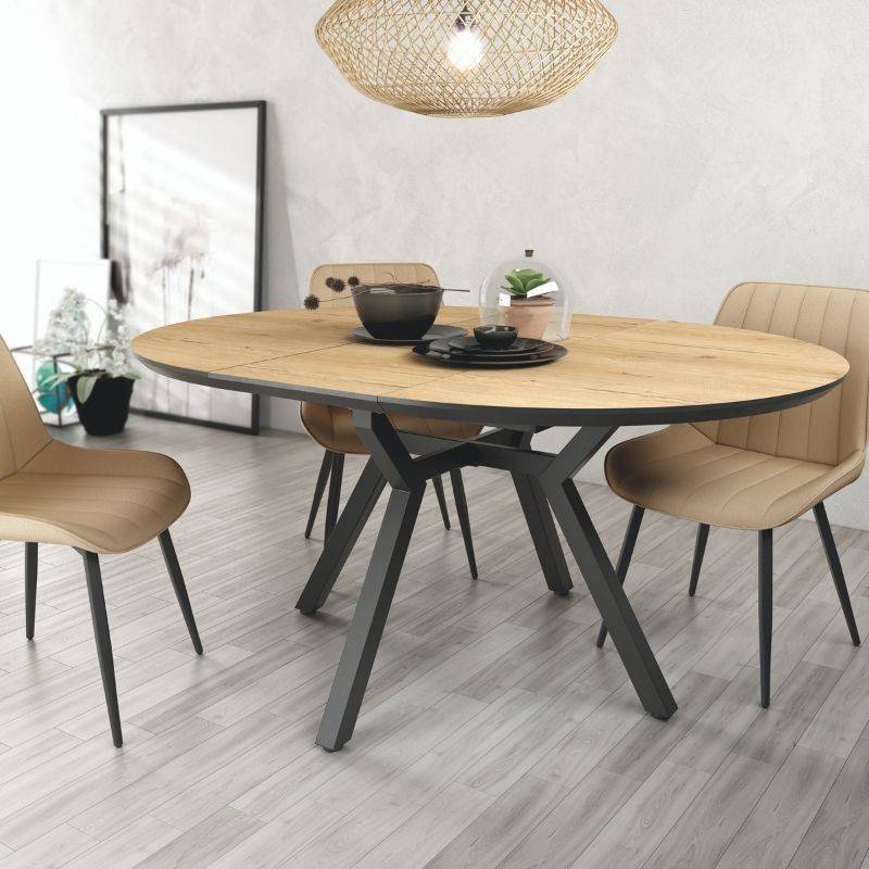 Mesa Redonda Comedor Extensible Cantábrico Madera 100 cm