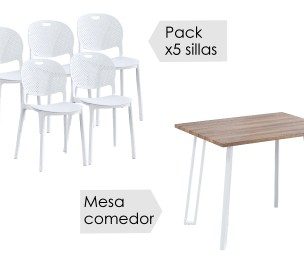 Conjunto mesa + 5 sillas Jansen