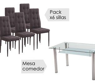 Conjunto mesa Pranzo + 6 sillas Zuni