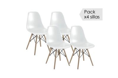Juego de 4 sillas Dinamarca BLANCO