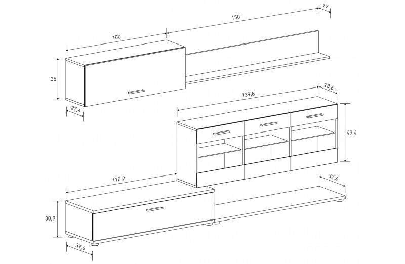 Composición salón 250cm Zafiro - Imagen 2
