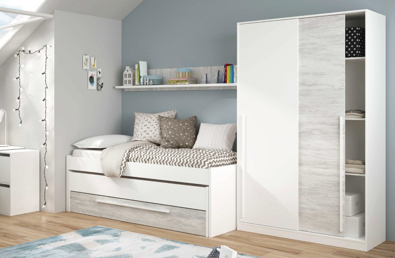 Cama doble Juvenil con Estante ELLIOT - Imagen 2
