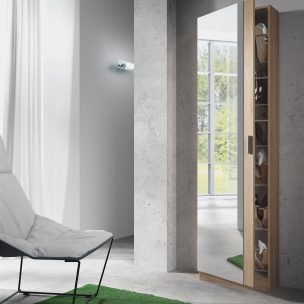 Zapatero Kristal – Armario compacto con puerta de cristal